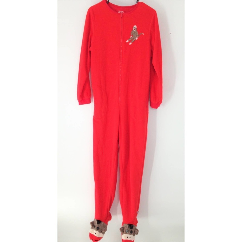 Nick & nora Sock Puppet Full Zip One Piece Pajama